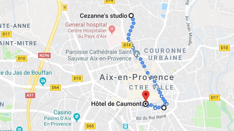 Mapa do segundo dia em Aix