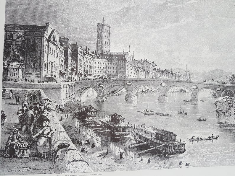 Foto antiga Pont Neuf em Toulouse