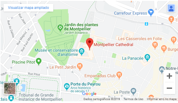 Mapa da Catedral de Montpellier