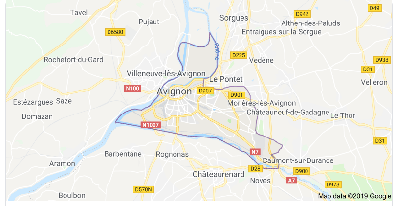 Mapa de Avignon