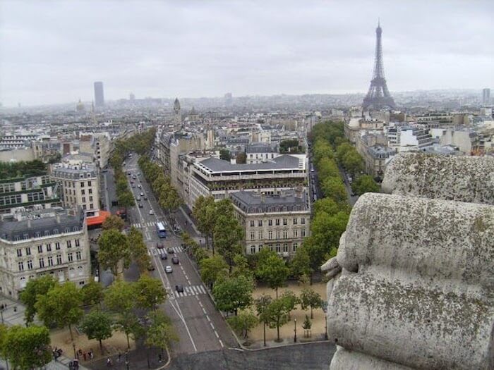 Vista desde o Arco do Triunfo em Paris