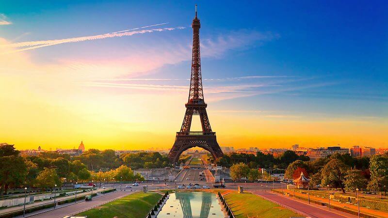 Paisagem da Torre Eiffel em Paris