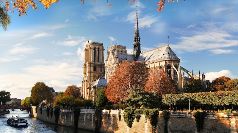 Região da Catedral de Notre Dame em Paris