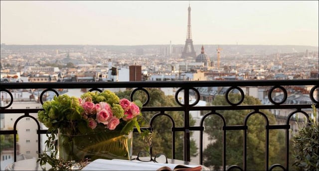 Vista do Hotel Terrass em Paris
