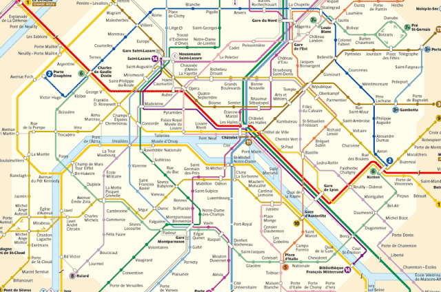 Mapa do metrô de Paris