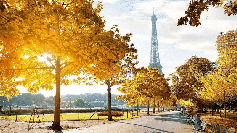 Outono em Paris na França