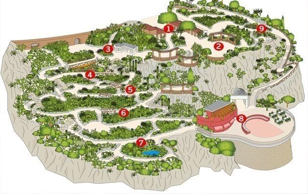 Mapa do Jardim Exotique em Mônaco
