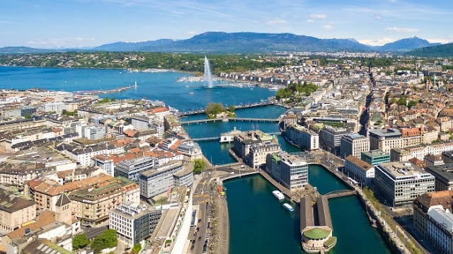 Vista da cidade de Genebra