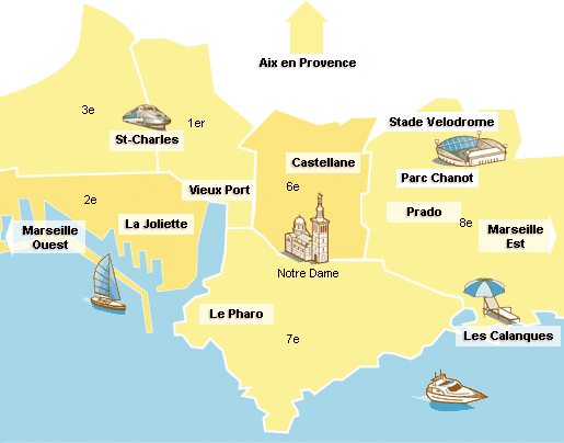 Mapa turístico de Marselha