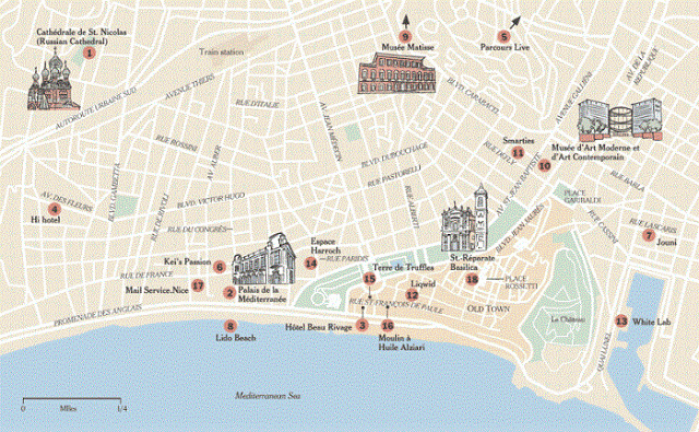 Mapa turístico de Nice