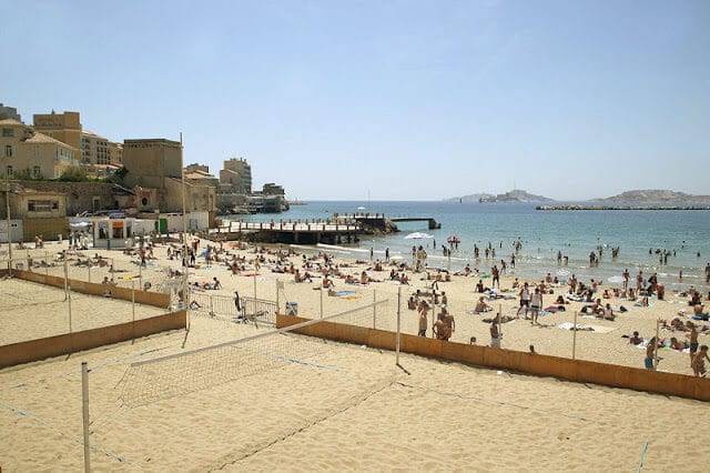 Praia dos Catalãs em Marselha