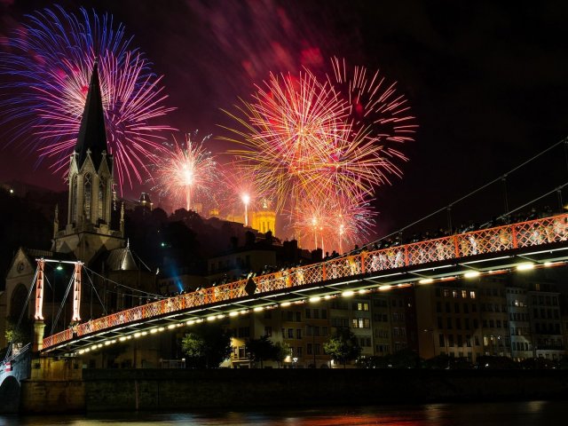 Vista do Ano Novo em Lyon