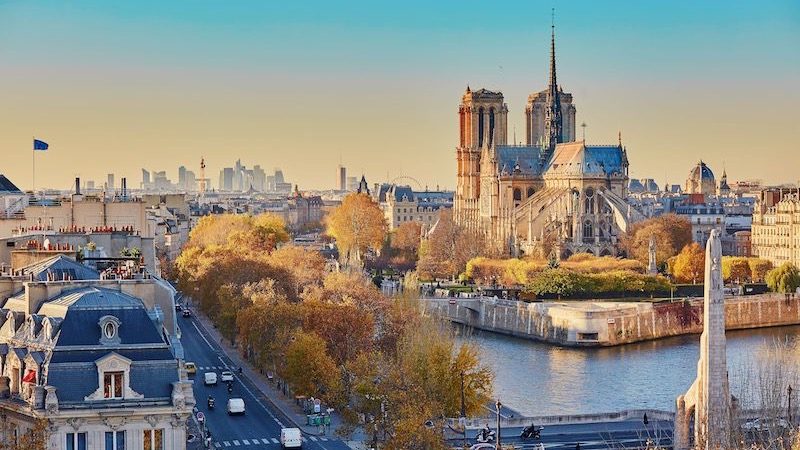 Vista da Catedral de Notre Dame em Paris