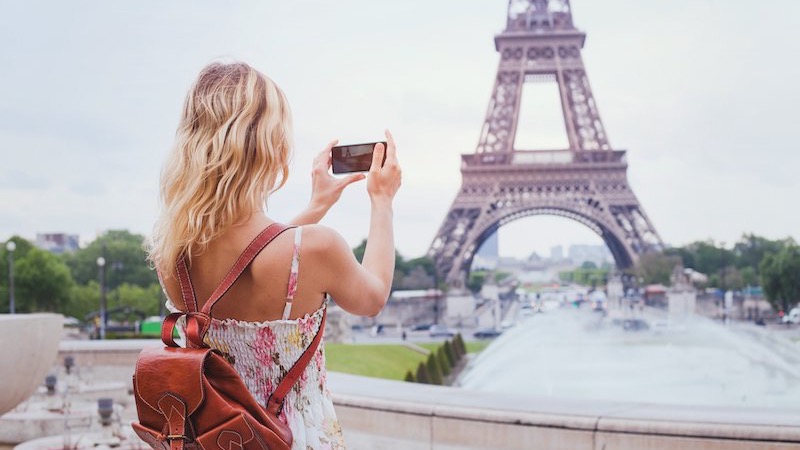 Tirando foto em Paris