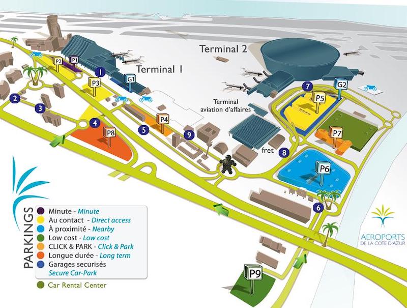 Mapa do Aeroporto de Nice