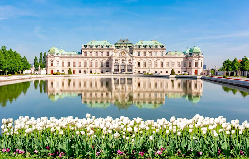 Flores no Palácio Belvédère em Viena