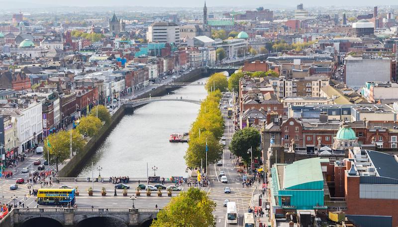 Vista da cidade de Dublin
