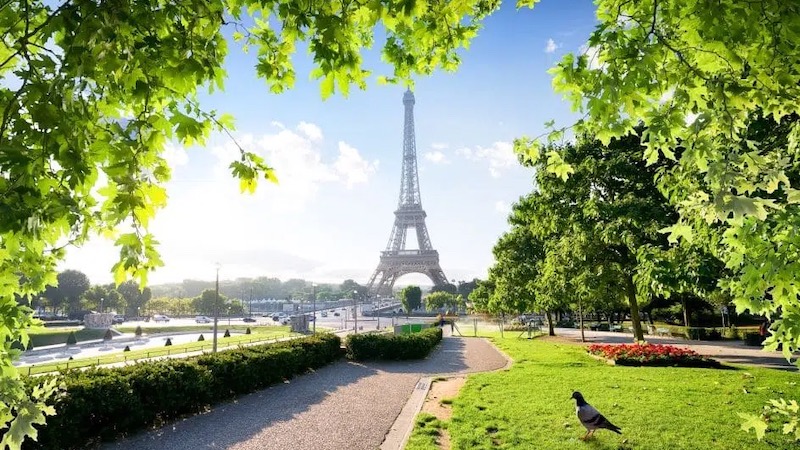 Paisagem de área verde em Paris